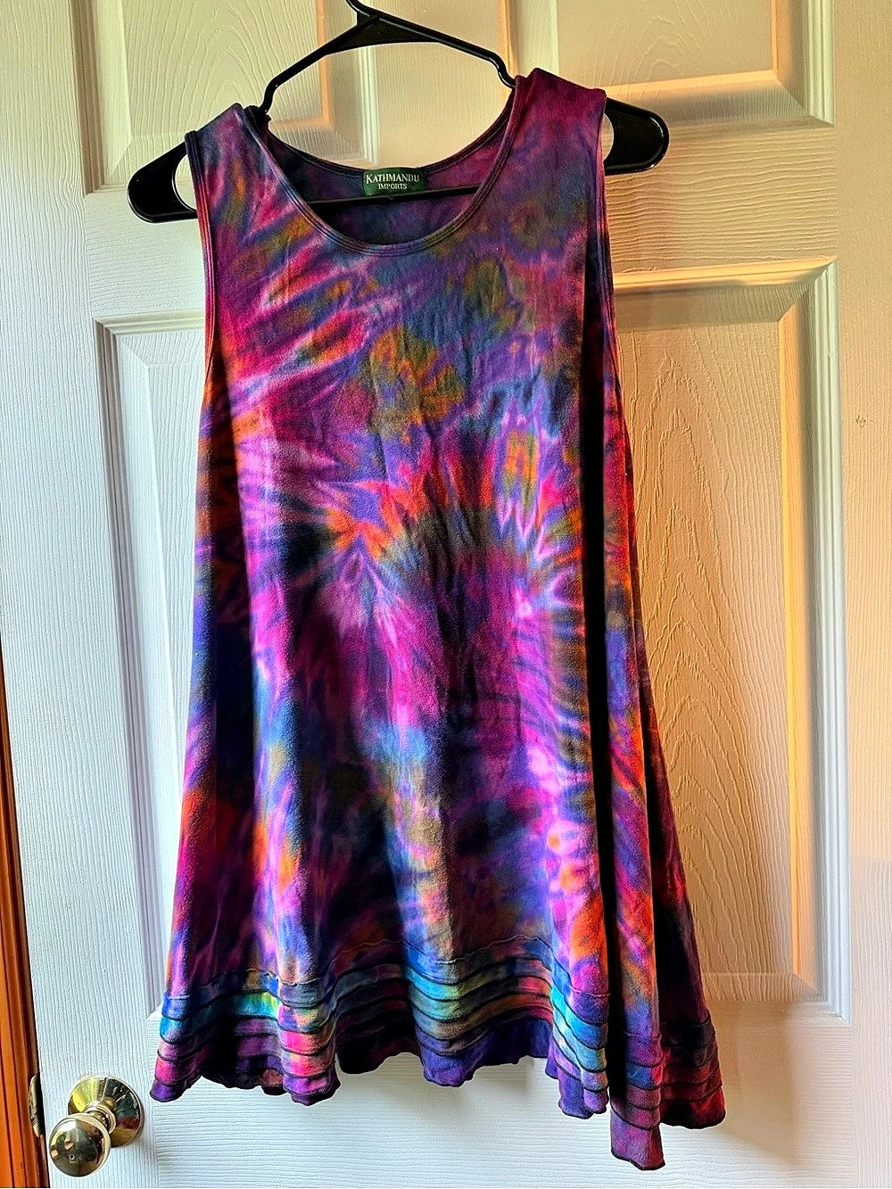 Kathmandu Imports Tie-Dye Maxi Dress in Purple & Pink Like New